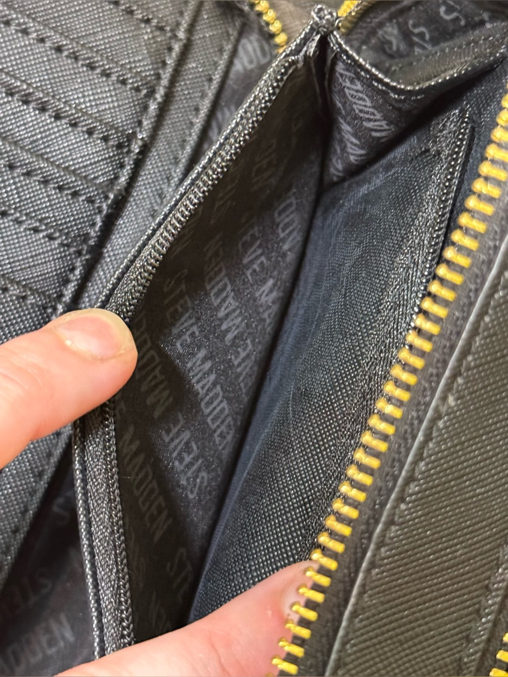 Steve Madden Black Crossbody with Gold Bar Accent - Picture 11 of 11